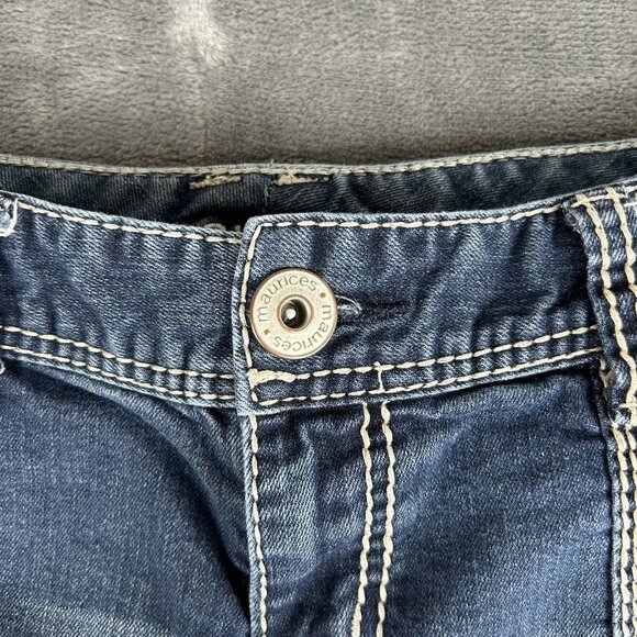 Maurices Jeans Womens 9/10 Long Blue Original Bootcut Thick Stitch Rockabilly - Picture 6 of 10